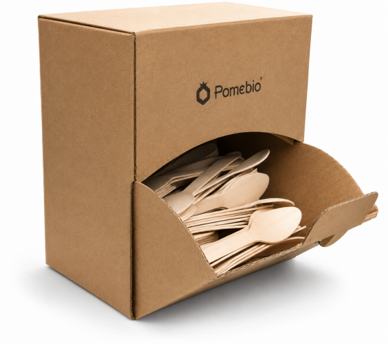 Houten Bestek in Dispenserboxes