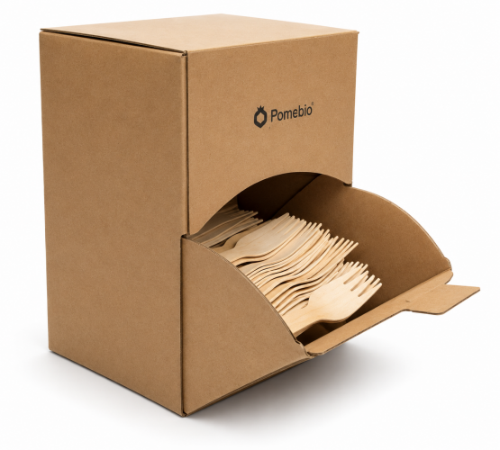 Houten Bestek in Dispenserboxes